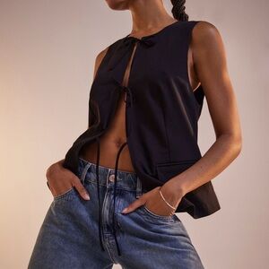 Free People Celia Suit Vest in Black